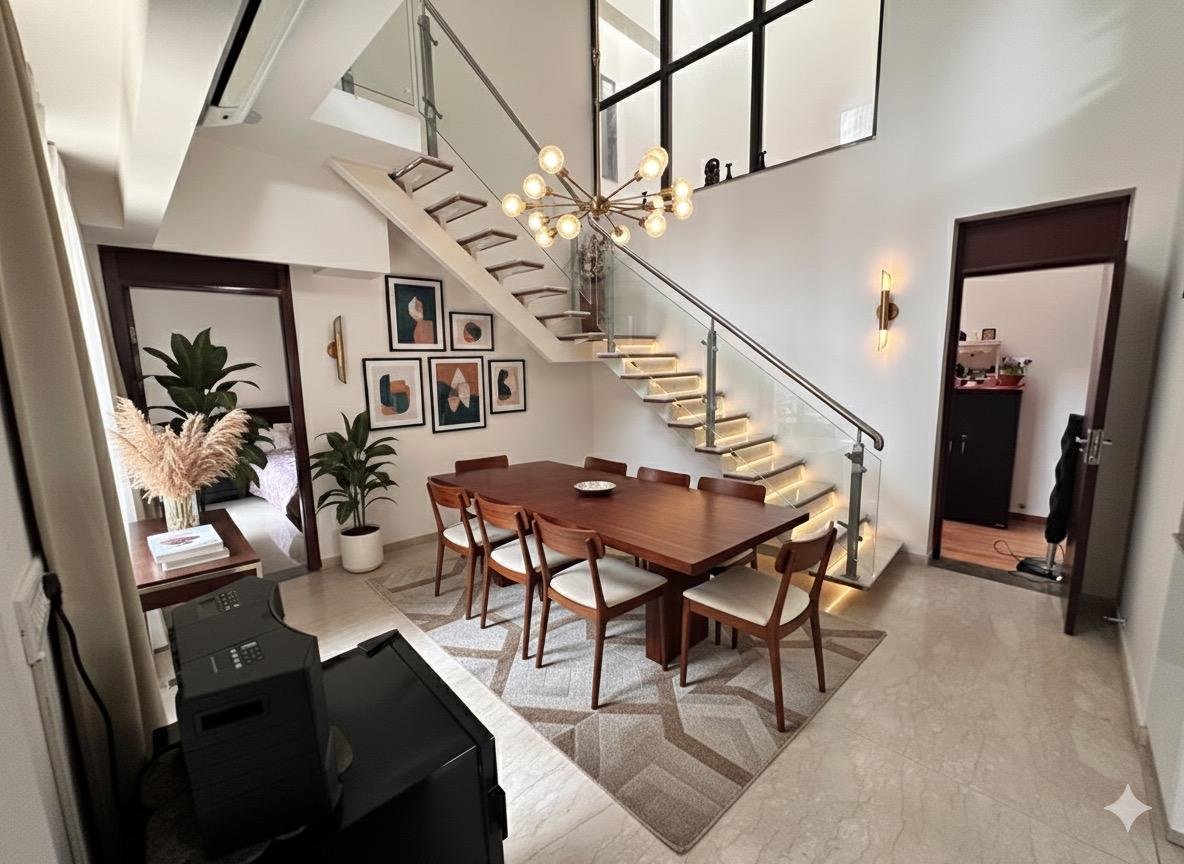 4 BHK Courtyard Home for sale in New town Rajarhat Kolkata Tata Avenida living area